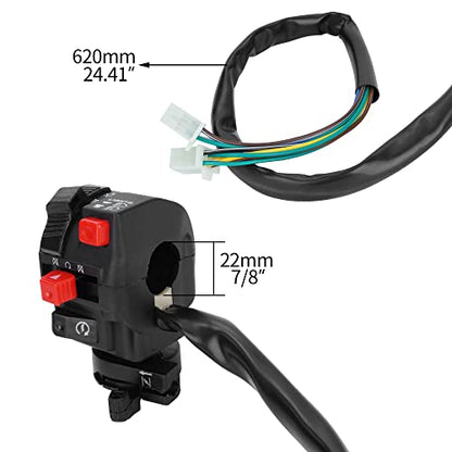 5 Function 10 Wires Left Starter Kill Light Choke Switch Assembly