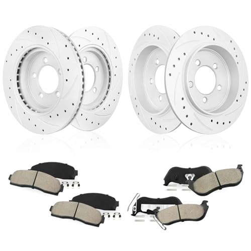 Betthand Brakes and Rotors Fit for 02-05 Ford Explorer, 4L 4.6L V6 V8 - size: 680014*2+680026*2+D833-7706+D1109-8214