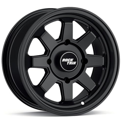 RockTrix RT116 14x7 ATV UTV Wheel 4x110 4+3 Offset, Matte Black, 1pc Single - size: 14x7 (4+3)