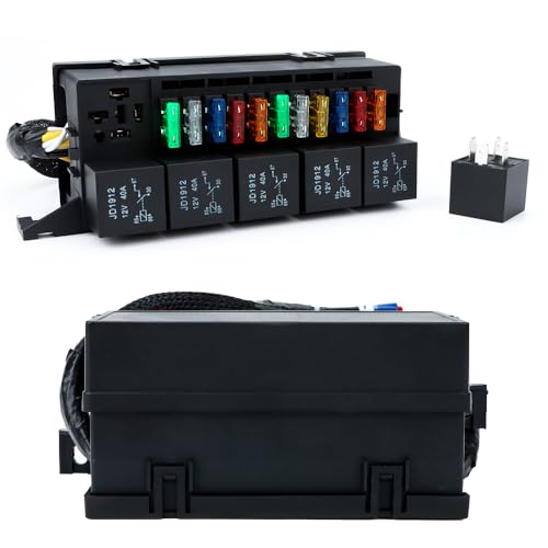Generic 11-Way Relay Fuse Box with 6 Relays and 5-30A Fuses - size: Generic 11-Way Relay Fuse Box