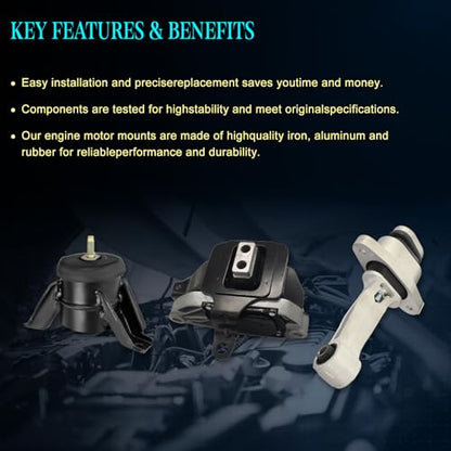 Motor Mount Kit for 2015-2019 Sonata 2016-2020 Optima 2.0L 2.4L