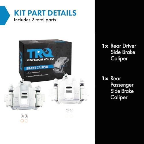 TRQ Rear Brake Caliper Set 2 Piece Zinc Coated Brackets Hardware - color: Replacement, size: CLA31947