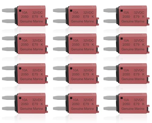 10A Low Profile Mini Fuse Kit– Automotive 10A ATM Manual Reset Circuit Breaker Fuses for Boat, RV, Car, Truck, DC 12V/32V 10 Amp Manual Resettable Blade Assortment Kit with Resettable Fuses - style: Manual-E79-10A