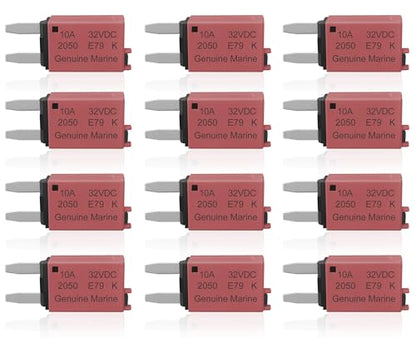 10A Low Profile Mini Fuse Kit– Automotive 10A ATM Manual Reset Circuit Breaker Fuses for Boat, RV, Car, Truck, DC 12V/32V 10 Amp Manual Resettable Blade Assortment Kit with Resettable Fuses - style: Manual-E79-10A