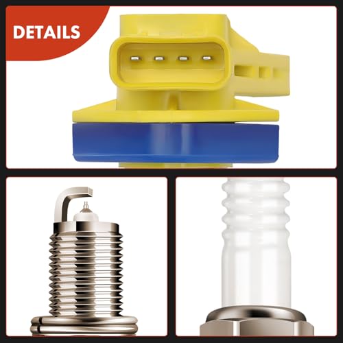 A-Premium Ignition Coil Pack and Iridium Spark Plugs - color: Yellow