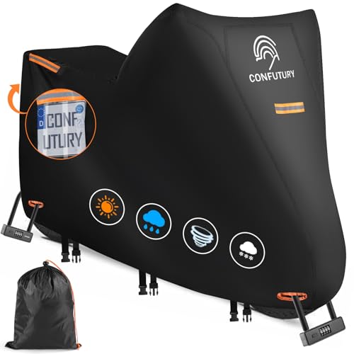 Dirt Bike Cover Waterproof Outdoor,600D Oxford Fabric,4 Reflective Strips,Lock Holes & License Plate Window,All Season Protection(M 73"X 33"X 39") - size: M（73"x33"x39")