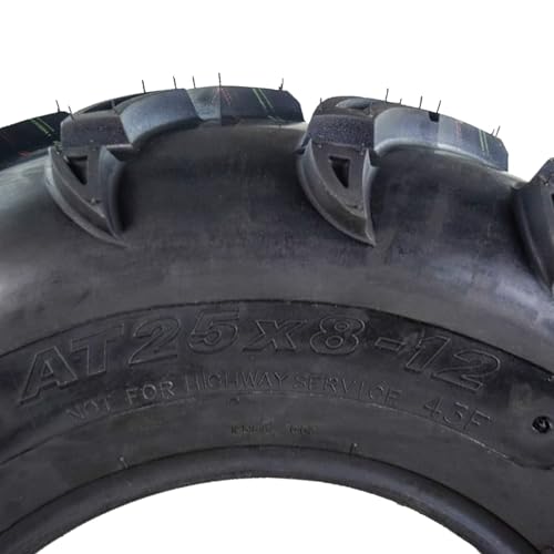 MASSFX 25x8-12 Front ATV Tire 6-Ply Checkmark Tread 25x8x12 All-Terrain - size: 25x8-12 F
