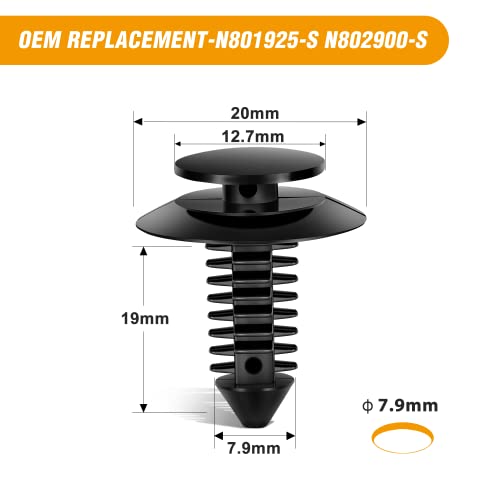 GOOACC 50Pcs Door Trim Panel Retainer Automotive Rivet Retainer Fender Bumper Fasteners Clips Compatible with Ford Lincoln Mercury Bronco Mustang F150 F-250 F-350 OEM #N801925-S N802900-S - color: 50Pcs Door Trim Panel Retainer