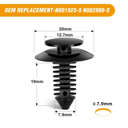 GOOACC 50Pcs Door Trim Panel Retainer Automotive Rivet Retainer Fender Bumper Fasteners Clips Compatible with Ford Lincoln Mercury Bronco Mustang F150 F-250 F-350 OEM #N801925-S N802900-S - color: 50Pcs Door Trim Panel Retainer