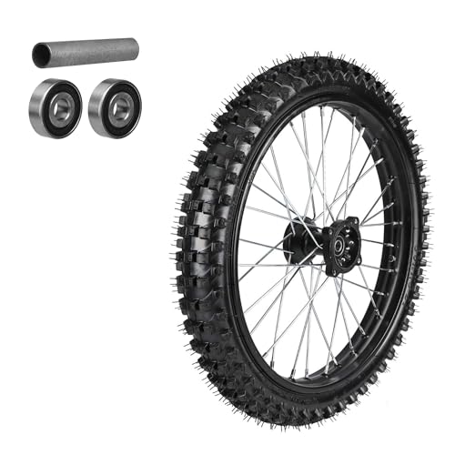 19" Front Wheel Assembly – 70/100-19 Knobby Tire & Inner Tube with 1.6x19 Steel Rim, 15mm & 12mm Bearings for Pit Dirt Bike, Motorcycle, Motocross SSR Taotao DBX1 Apollo Z20 Max (Front) - size: Front