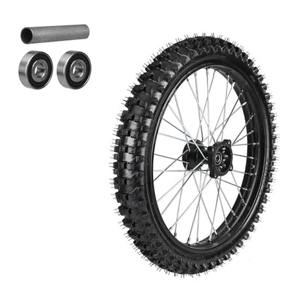 19" Front Wheel Assembly – 70/100-19 Knobby Tire & Inner Tube with 1.6x19 Steel Rim, 15mm & 12mm Bearings for Pit Dirt Bike, Motorcycle, Motocross SSR Taotao DBX1 Apollo Z20 Max (Front) - size: Front