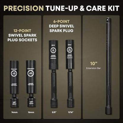 Digital Torque Wrench 3/8 Drive, 5.0-99.6 ft.lb ±1% Accuracy Electronic Torque Wrench Set with Buzzer and LED Inch Pound Torque Wrench with Spark Plug Socket for Car Repair Automobile Desert Tan - size: 3/8 Drive 6.8-135 N.m