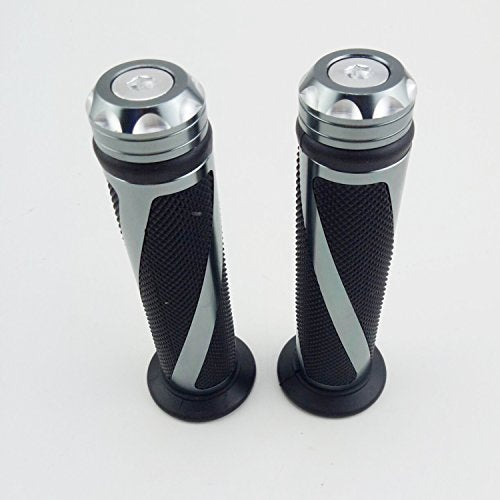 Universal Motorcycle Rubber Gel Handlebar Hand Grips for 7/8" Bar End Handle Bars Sports Bikes - color: Grey
