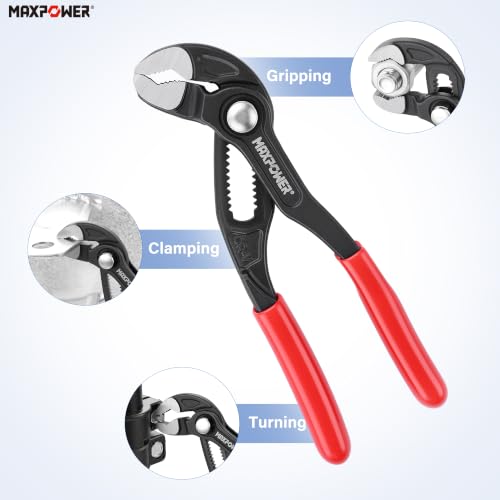 MAXPOWER 5-Inch Tongue-and-Groove Pliers, 0.98" Jaw Opens V Jaw Mini Pliers - size: 5-inch