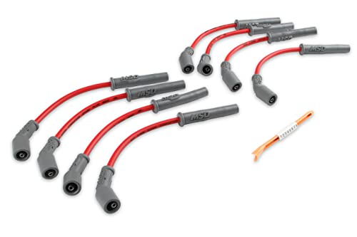MSD 32829 Super Conductor Spark Plug Wire Set, Red
