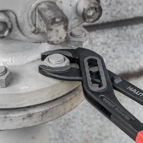 HAUTMEC 3PCS Water Pump Pliers Set, Fast Adjustable Tongue and Groove Joint Pliers Tool Set, Self-Locking Groove, CRV Steel V-Jaw & Comfort Grip, Wider Opening & 7 Positions, 7/10/12 Inch for Plumbing - style: HT0323