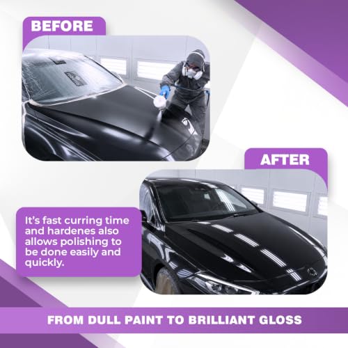 Roberlo Unix 150HS Clear Coat with P5000 Hardener - High Solids Automotive Clear Coat, Fast Drying, High Gloss Finish - Professional Car Paint Clear Coat Kit - 5L Clear + 2.5L Hardener