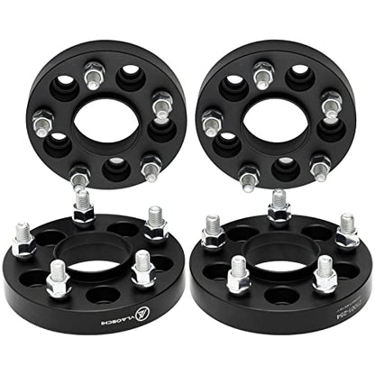 4X Black 5x100 Hubcentric Wheel Spacers 1 Inch with 12x1.5 Studs 54.1mm Hub - size: 1 Inch-Pack of 4