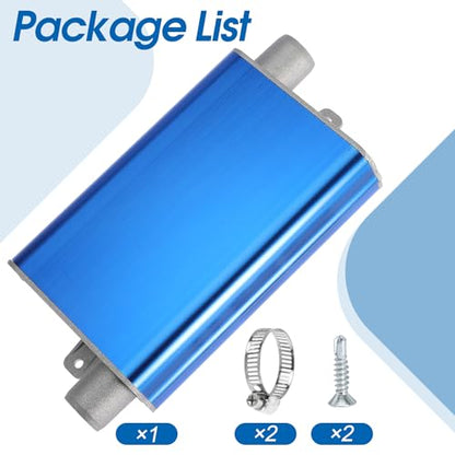 24mm Exhaust Muffler Pipe Upgraded for Chinese for Eberspacher Diesel Heaters Air Compressor with 2 clamps and screws, Blue - color: Blue