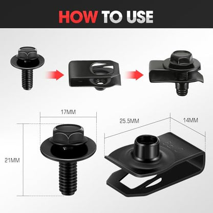 DNA Motoring 35pcs Engine Under Cover Splash Shield Guard Body Bolts, Bumper Fender Rivet Car Retainer Fastener Clips Compatible with Infiniti Nissan G35 G37 FX35 FX45 EX35 370Z 350Z, TOOLS-00735 - style: 35pcs