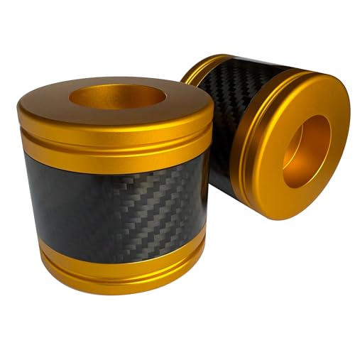 Motorcycle front and rear crash bar decorative wheels, engine crash bar sliders, and saddlebag crash bar decorative covers, CNC machined with embedded carbon fiber accents. (golden) - color: golden