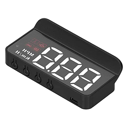 OBD2 HUD Multi Function Gauge with Alarm, Multifunctional Digital Speedometer Reminder Driving Reminder, Auto Dimming Sensor for Speed, Temperature, Voltage