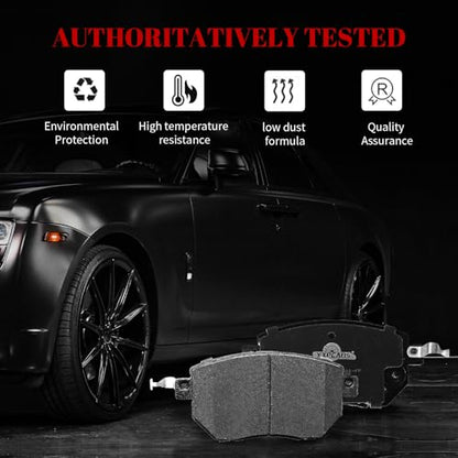 Front and Rear Ceramic Disc Brake Pads Set Replacement for Nissan Murano 2009 2010 2011 2012