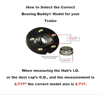 Bearing Buddy Model 2717 Stainless Steel Wheel Bearing Protectors w/ 23Bra