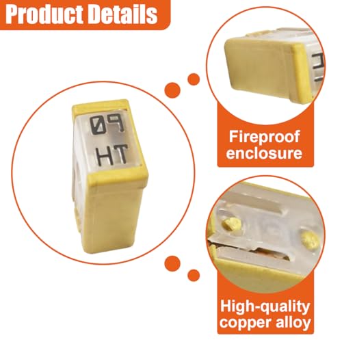 6PCS 60A 32V Mini Slotted Automotive MCASE Shaped Cartridge Fuse Kit, Micro Cartridge Fuse Assortment, Universal Low-Profile Vehicle Fuses Replacement for Car, SUV, Truck (60A) - size: 60A