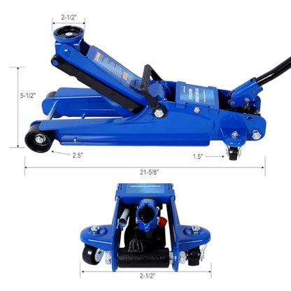 2.5 Ton Heavy-Duty Hydraulic Floor Jack, 5,000LB Capacity Low Profile Steel Jack with Single Piston Lift Pump for Car Truck SUV, Lifting Range 3.5"-14.50" - size: 2.5 Ton