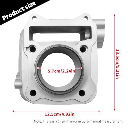 57MM 125cc Cylinder Piston Ring Gasket Kit, Replacement for Suzuki DR-Z125 DRZ125 1994-2021, Replacement for Kawasaki KLX125 KLX 125 2003-2006