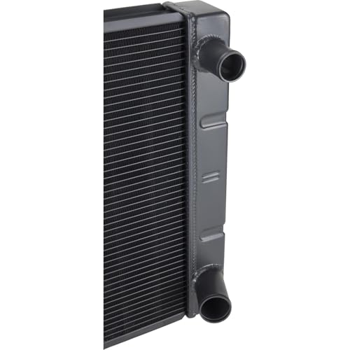 Speedway Motors 31” Double Pass Aluminum Racing Radiator for SBC and BBC Engines, 2-Row 1” Tube Core, 2.25” Thick, Black Finish, High Cooling Efficiency