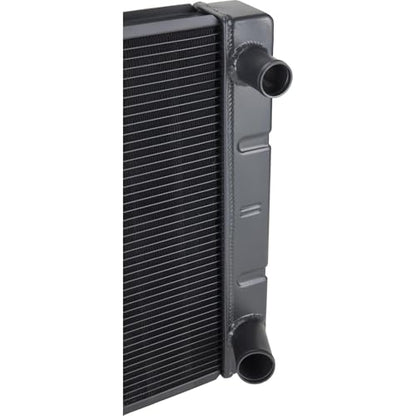 Speedway Motors 31” Double Pass Aluminum Racing Radiator for SBC and BBC Engines, 2-Row 1” Tube Core, 2.25” Thick, Black Finish, High Cooling Efficiency