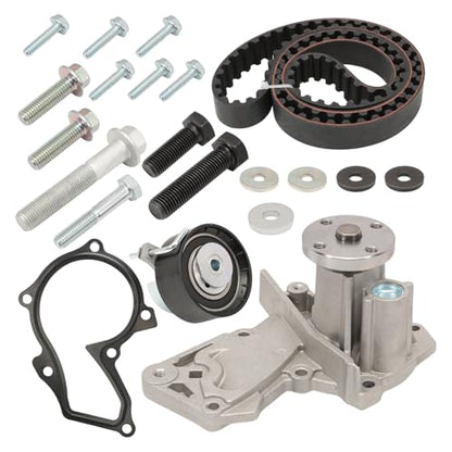 Engine Timing Belt Kit with Water Pump Compatible with Escape 2013-2016, Fiesta 2011-2019, Fusion 2013-2014, Transit Connect 2014-2016, 1.6L L4#Replace BE8Z-6268-C BE8Z-6K254-A