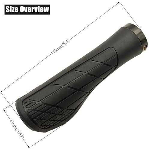 Bike Handlebar Grips, Soft Rubber Grips Anti-Slip for MTB BMX, Black