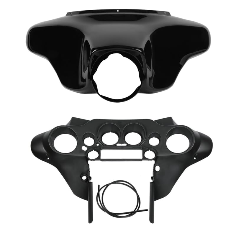 XMT-MOTO Vivid Black Batwing Fairing Fit For Harley Touring 1996-2013 - style: black-Outer&Inner