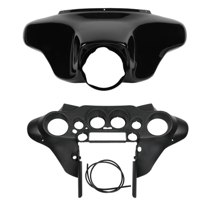 XMT-MOTO Vivid Black Batwing Fairing Fit For Harley Touring 1996-2013 - style: black-Outer&Inner
