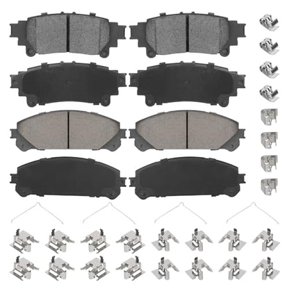 Front & Rear Ceramic Brake Pads Set for Toyota Highlander (Exc Hybrid) 2014-2019, Sienna 2011-2020,for Lexus RX350 RX450h 2010-2015 8PCS