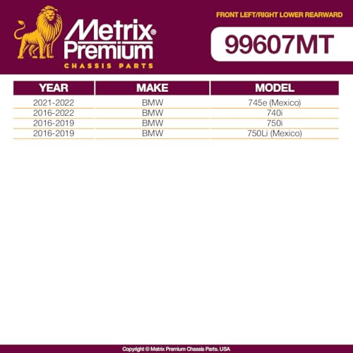 Metrix Premium Chassis Parts Control Arm Kit w/Ball Joints Fits 740i 16-22 - size: 527-097_527-098