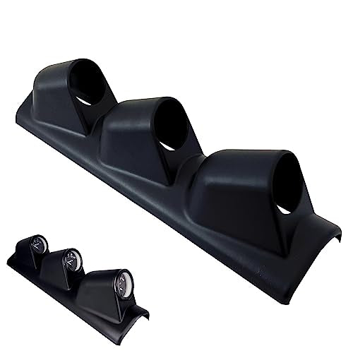 Universal Black 2" 52mm Triple 3 Hole Pillar Gauge Pod Holder - size: LONG