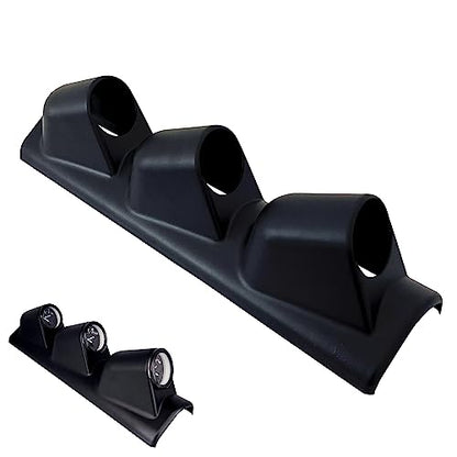 Universal Black 2" 52mm Triple 3 Hole Pillar Gauge Pod Holder - size: LONG