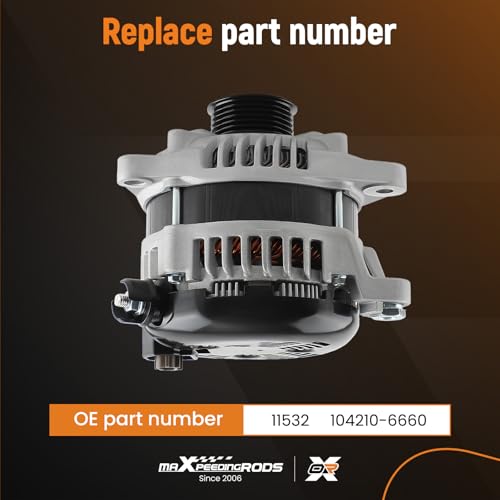 maXpeedingrods Alternator for Ford F150 2011-2014 V8 5.0L 4951cc 302cid, 11532 104210-6270 CL3T-10300-AA AL3T-10300-CA