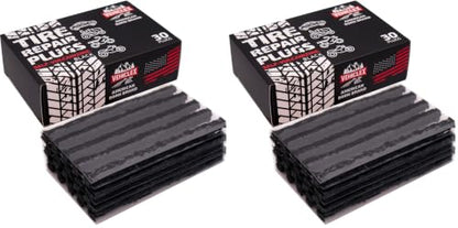 Vehiclex Flat Tire Repair Plugs - 30pcs Heavy Duty Plug and Patch Kit for Emergency Repairs, Black (Pack of 2) - color: Black, size: 30 pcs (Pack of 2)
