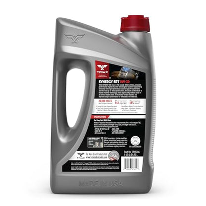 TRIAX Synergy SRT 0W-30 Full Synthetic Engine Oil API SQ/ILSAC GF-7A Licensed | 20,000 Miles of Protection (5 Quart) - size: 5 Quart