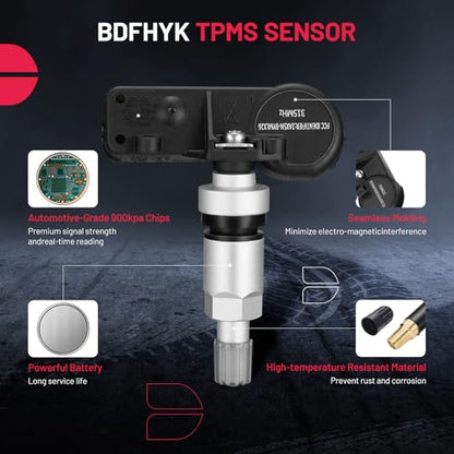 BDFHYK 315MHz TPMS Sensor Compatible with Chevy GMC Buick, Compatible with Cadillac Pontiac SAAB, Tire Pressure Monitoring System (TPMS) Sensors Replace# 13586335, 13581558, 15922396 Aluminum 4pcs - style: 159210132