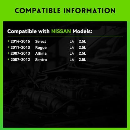 110A New Alternator Compatible With 2007-2012 Nissan Altima L4 2.5L, 2007-2012 Sentra, 2011-2013 Rogue, 2014 2015 Rogue Select, 400-40102, 23100-JA02A, AVA0074, TG12C032, 11258N - size: 11258N