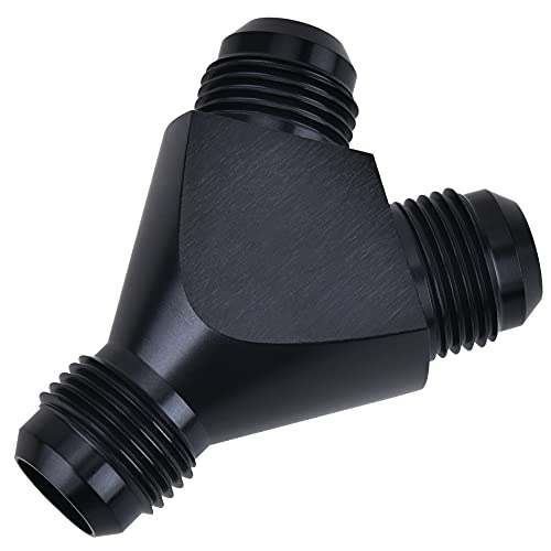 EVIL ENERGY 8AN Y Block Flare Fitting Adapter Union Splitter Black - size: 3 × 8AN