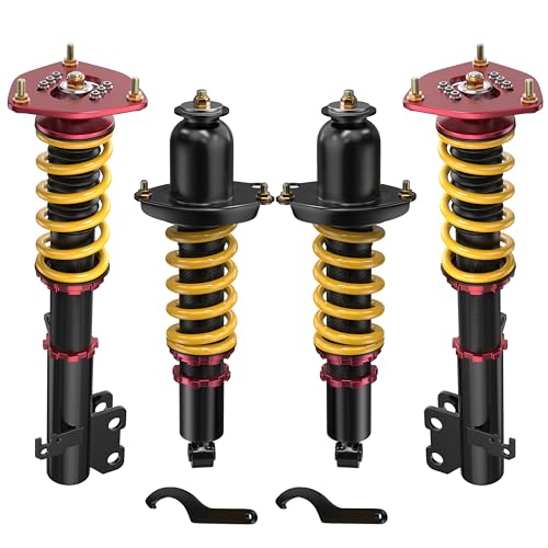 KUIPERAUTO Coilovers Lowering Struts Compatible with 2000-2006 Toyota Celica GT GTS Shocks Height Adjustable Suspension Coil Spring Lowering Kit Front Rear Yellow - size: 2000-2006 Toyota Celica
