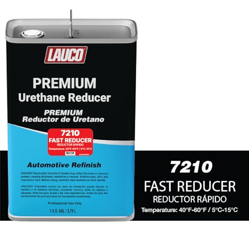 LAUCO Fast Urethane Grade Reducer (7210), 2 Gallon, 40°F - 60°F - For Automotive Paint and Industrial Paint Use - High Performance Automotive Grade 7210 - style: Fast - Two Gallons