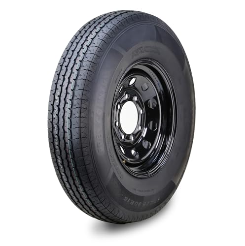 Free Country Trailer Tire Wheel ST225/90R16 14-Ply G 127L 8X6.5" Black Mod - size: ST225/90R16 /8x6.5